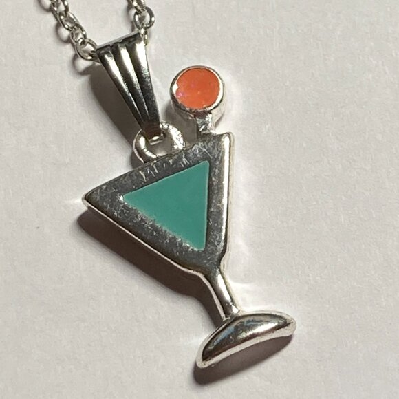 Martini Glass Drink Cocktail Zipper Pull & Purse Bag Charm  Great whimsical addi - Picture 3 of 9